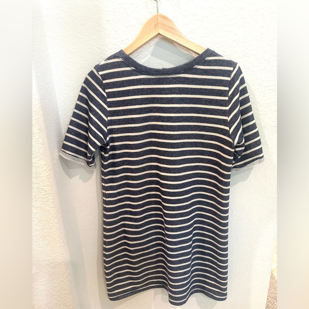 French Connection Women’s Sz xs Navy/ White stripe sweater dress w pockets - Picture 4 of 4